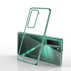 Custodia Silicone Trasparente Ultra Sottile Cover Morbida H02 per Huawei P40 Lite 5G Verde