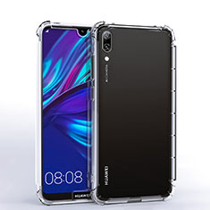 Custodia Silicone Trasparente Ultra Sottile Cover Morbida H02 per Huawei Y7 Prime (2019) Chiaro