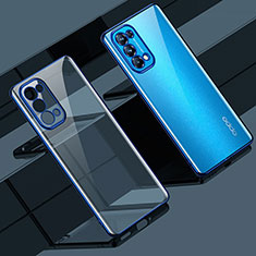 Custodia Silicone Trasparente Ultra Sottile Cover Morbida H02 per Oppo Find X3 Lite 5G Blu