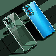 Custodia Silicone Trasparente Ultra Sottile Cover Morbida H02 per Oppo Find X3 Lite 5G Verde