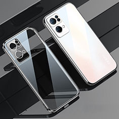 Custodia Silicone Trasparente Ultra Sottile Cover Morbida H02 per Oppo Reno7 Pro 5G Argento