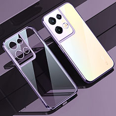 Custodia Silicone Trasparente Ultra Sottile Cover Morbida H02 per Oppo Reno9 Pro+ Plus 5G Viola