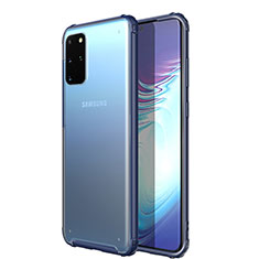 Custodia Silicone Trasparente Ultra Sottile Cover Morbida H02 per Samsung Galaxy S20 Plus 5G Blu