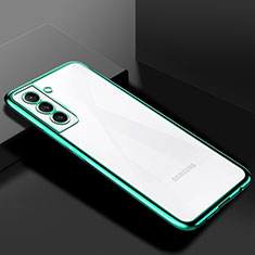 Custodia Silicone Trasparente Ultra Sottile Cover Morbida H02 per Samsung Galaxy S22 5G Verde