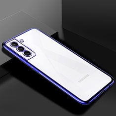 Custodia Silicone Trasparente Ultra Sottile Cover Morbida H02 per Samsung Galaxy S24 Plus 5G Blu