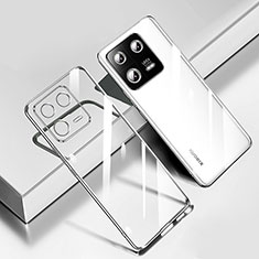 Custodia Silicone Trasparente Ultra Sottile Cover Morbida H02 per Xiaomi Mi 13 Pro 5G Argento