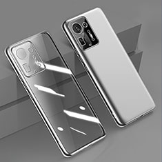 Custodia Silicone Trasparente Ultra Sottile Cover Morbida H02 per Xiaomi Mi Mix 4 5G Argento