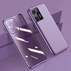 Custodia Silicone Trasparente Ultra Sottile Cover Morbida H02 per Xiaomi Mi Mix 4 5G Viola