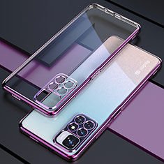 Custodia Silicone Trasparente Ultra Sottile Cover Morbida H02 per Xiaomi Poco X4 NFC Viola