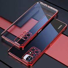 Custodia Silicone Trasparente Ultra Sottile Cover Morbida H02 per Xiaomi Redmi 10 (2022) Rosso