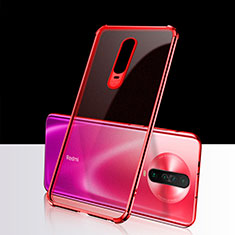 Custodia Silicone Trasparente Ultra Sottile Cover Morbida H02 per Xiaomi Redmi K30 4G Rosso