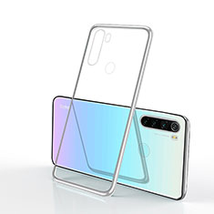 Custodia Silicone Trasparente Ultra Sottile Cover Morbida H02 per Xiaomi Redmi Note 8T Argento