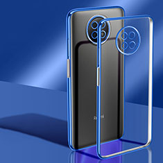 Custodia Silicone Trasparente Ultra Sottile Cover Morbida H02 per Xiaomi Redmi Note 9T 5G Blu