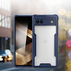 Custodia Silicone Trasparente Ultra Sottile Cover Morbida H03 per Google Pixel 6a 5G Blu