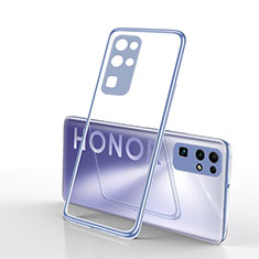 Custodia Silicone Trasparente Ultra Sottile Cover Morbida H03 per Huawei Honor 30 Argento