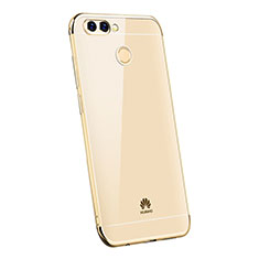 Custodia Silicone Trasparente Ultra Sottile Cover Morbida H03 per Huawei P Smart Oro