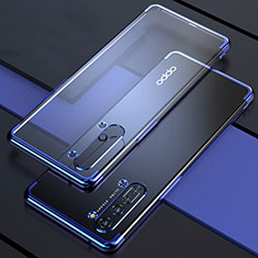Custodia Silicone Trasparente Ultra Sottile Cover Morbida H03 per Oppo F15 Blu