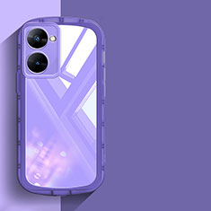 Custodia Silicone Trasparente Ultra Sottile Cover Morbida H03 per Realme 10S 5G Viola