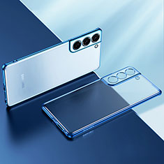 Custodia Silicone Trasparente Ultra Sottile Cover Morbida H03 per Samsung Galaxy S22 Plus 5G Blu