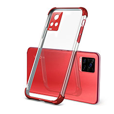 Custodia Silicone Trasparente Ultra Sottile Cover Morbida H03 per Vivo V20 Pro 5G Rosso