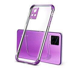 Custodia Silicone Trasparente Ultra Sottile Cover Morbida H03 per Vivo V20 Pro 5G Viola