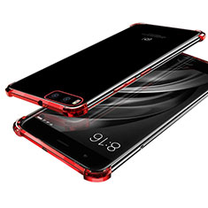 Custodia Silicone Trasparente Ultra Sottile Cover Morbida H03 per Xiaomi Mi 6 Rosso