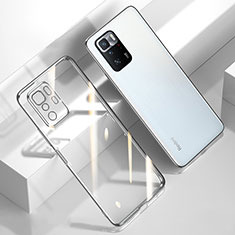 Custodia Silicone Trasparente Ultra Sottile Cover Morbida H03 per Xiaomi Redmi Note 10 Pro 5G Argento