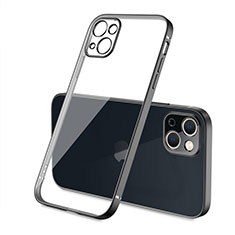 Custodia Silicone Trasparente Ultra Sottile Cover Morbida H04 per Apple iPhone 13 Mini Nero