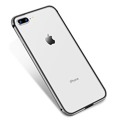 Custodia Silicone Trasparente Ultra Sottile Cover Morbida H04 per Apple iPhone 8 Plus Argento