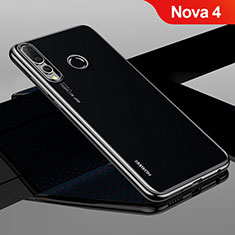 Custodia Silicone Trasparente Ultra Sottile Cover Morbida H04 per Huawei Nova 4 Nero