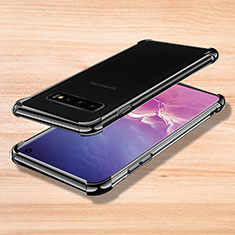 Custodia Silicone Trasparente Ultra Sottile Cover Morbida H04 per Samsung Galaxy S10 Nero