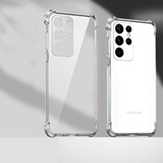 Custodia Silicone Trasparente Ultra Sottile Cover Morbida H04 per Samsung Galaxy S21 Ultra 5G Chiaro