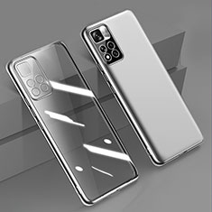 Custodia Silicone Trasparente Ultra Sottile Cover Morbida H04 per Xiaomi Poco X4 NFC Argento