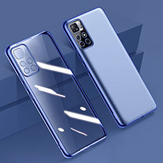 Custodia Silicone Trasparente Ultra Sottile Cover Morbida H04 per Xiaomi Redmi Note 11T 5G Blu