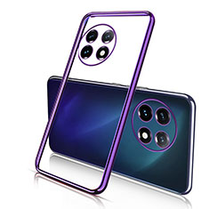 Custodia Silicone Trasparente Ultra Sottile Cover Morbida H05 per OnePlus Ace 2 Pro 5G Viola