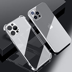 Custodia Silicone Trasparente Ultra Sottile Cover Morbida H06 per Apple iPhone 15 Pro Argento