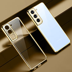 Custodia Silicone Trasparente Ultra Sottile Cover Morbida H08 per Samsung Galaxy S21 FE 5G Oro