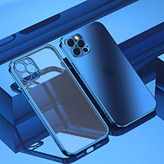 Custodia Silicone Trasparente Ultra Sottile Cover Morbida H11 per Apple iPhone 15 Pro Blu
