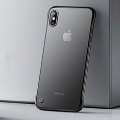 Custodia Silicone Trasparente Ultra Sottile Cover Morbida HT01 per Apple iPhone Xs Nero
