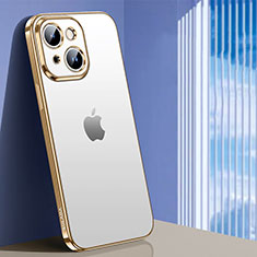 Custodia Silicone Trasparente Ultra Sottile Cover Morbida LD1 per Apple iPhone 15 Plus Oro