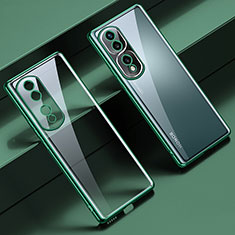 Custodia Silicone Trasparente Ultra Sottile Cover Morbida LD1 per Huawei Honor 80 Pro Flat 5G Verde