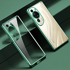 Custodia Silicone Trasparente Ultra Sottile Cover Morbida LD1 per Huawei P60 Art Verde