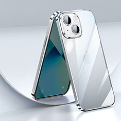 Custodia Silicone Trasparente Ultra Sottile Cover Morbida LD2 per Apple iPhone 14 Plus Argento