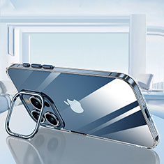 Custodia Silicone Trasparente Ultra Sottile Cover Morbida LD6 per Apple iPhone 14 Pro Blu