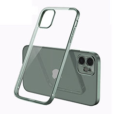 Custodia Silicone Trasparente Ultra Sottile Cover Morbida N01 per Apple iPhone 12 Mini Verde Notte