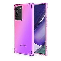 Custodia Silicone Trasparente Ultra Sottile Cover Morbida N01 per Samsung Galaxy Note 20 Ultra 5G Rosa