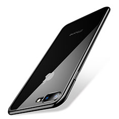 Custodia Silicone Trasparente Ultra Sottile Cover Morbida Q04 per Apple iPhone 7 Plus Nero