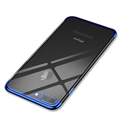 Custodia Silicone Trasparente Ultra Sottile Cover Morbida Q05 per Apple iPhone 7 Plus Blu