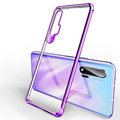 Custodia Silicone Trasparente Ultra Sottile Cover Morbida S01 per Huawei Nova 6 Viola