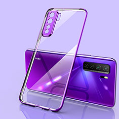 Custodia Silicone Trasparente Ultra Sottile Cover Morbida S01 per Huawei Nova 7 SE 5G Viola